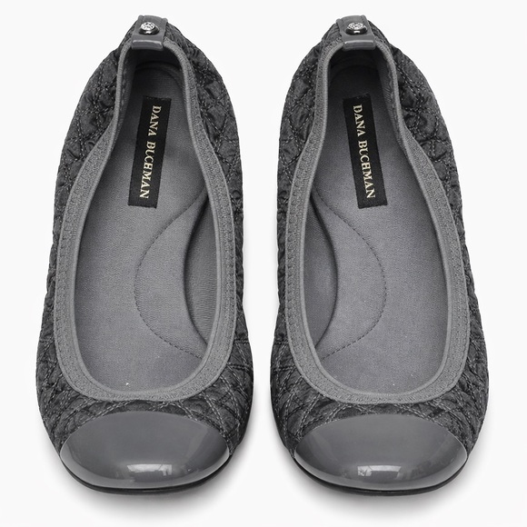 Dana Buchman Gray Quilted Ballet Flats Size 10 Women’s Cap Toe Slip On Shoes - Picture 3 of 5
